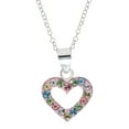 thumbnail image 1 of Brilliance Fine Jewelry Girl’s/Tween Sterling Silver Crystal Heart Pendant, 18” Chain, 1 of 4