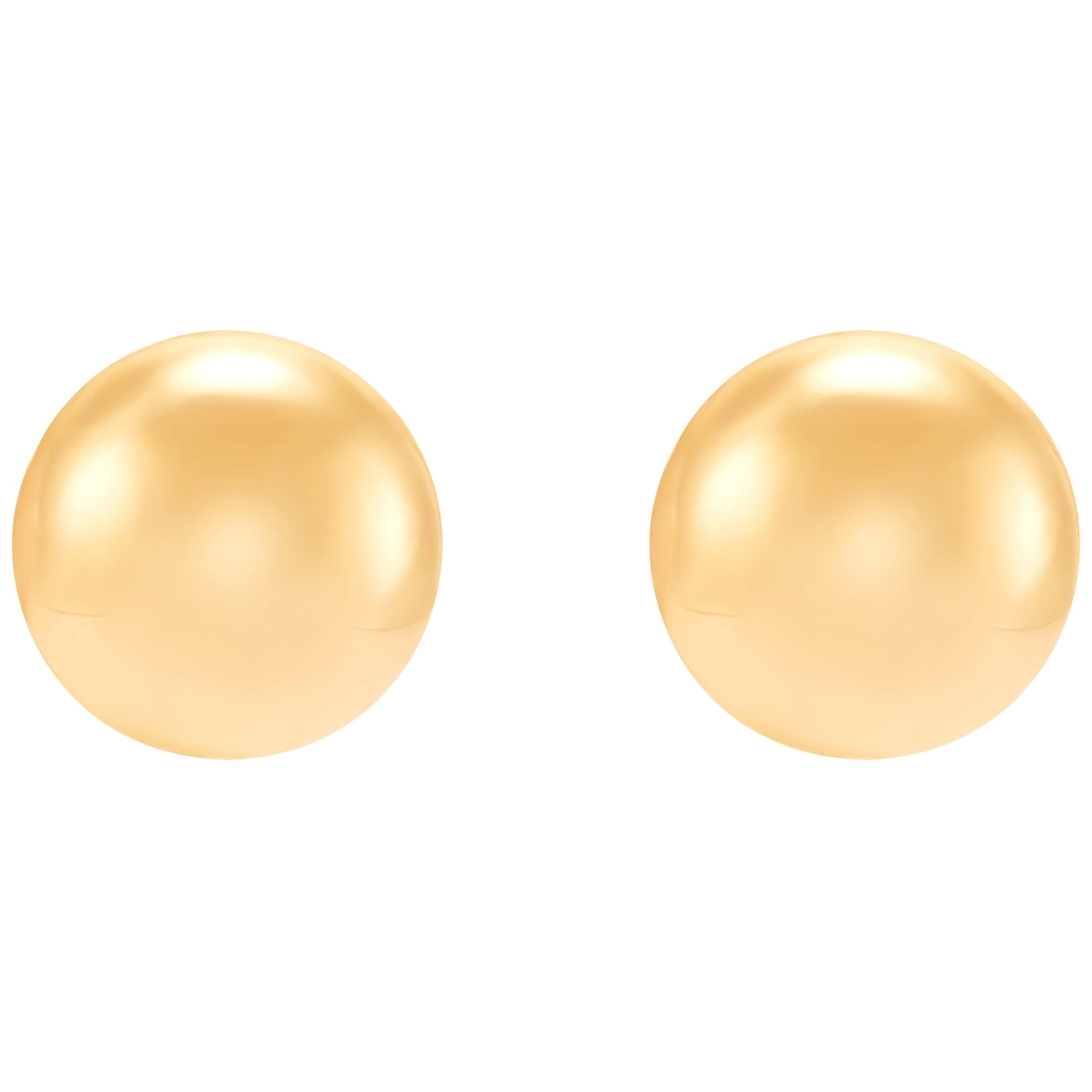 Brilliance Fine Jewelry Girls 10K Yellow Gold 4.75MM Hollow Flat Ball Studs