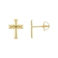 thumbnail image 1 of Brilliance Fine Jewelry Girls 10K Yellow Gold Cross Earrings, 1 of 4
