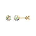 thumbnail image 1 of Brilliance Fine Jewelry Girls Pastel Crystals 4.8MM Ball Earrings in 10K Yellow Gold, 1 of 4