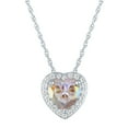 thumbnail image 1 of Brilliance Fine Jewelry Heart Cubic Zirconia Pendant Necklace, Sterling Silver, 18 in, 1 of 3