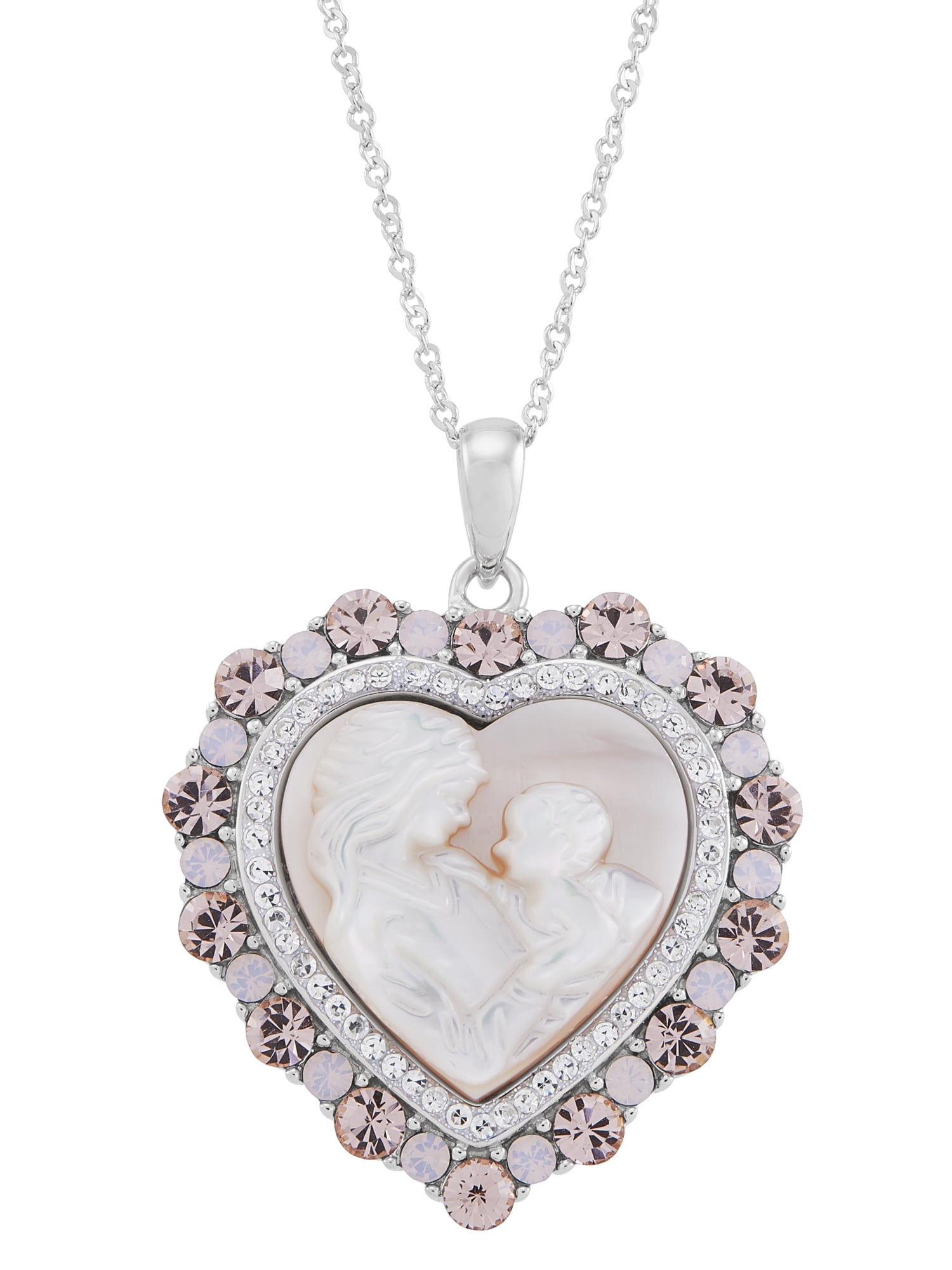 Sterling Silver Mother or Pearl Heart with CZ Paw Necklace Sterling Silver Mother or Pearl Heart with CZ Paw Necklace