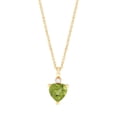 thumbnail image 1 of Brilliance Fine Jewelry Heart Peridot and White Cubic Zirconia Pendant Necklace in Sterling Silver and 14KT Gold Plate, 1 of 4