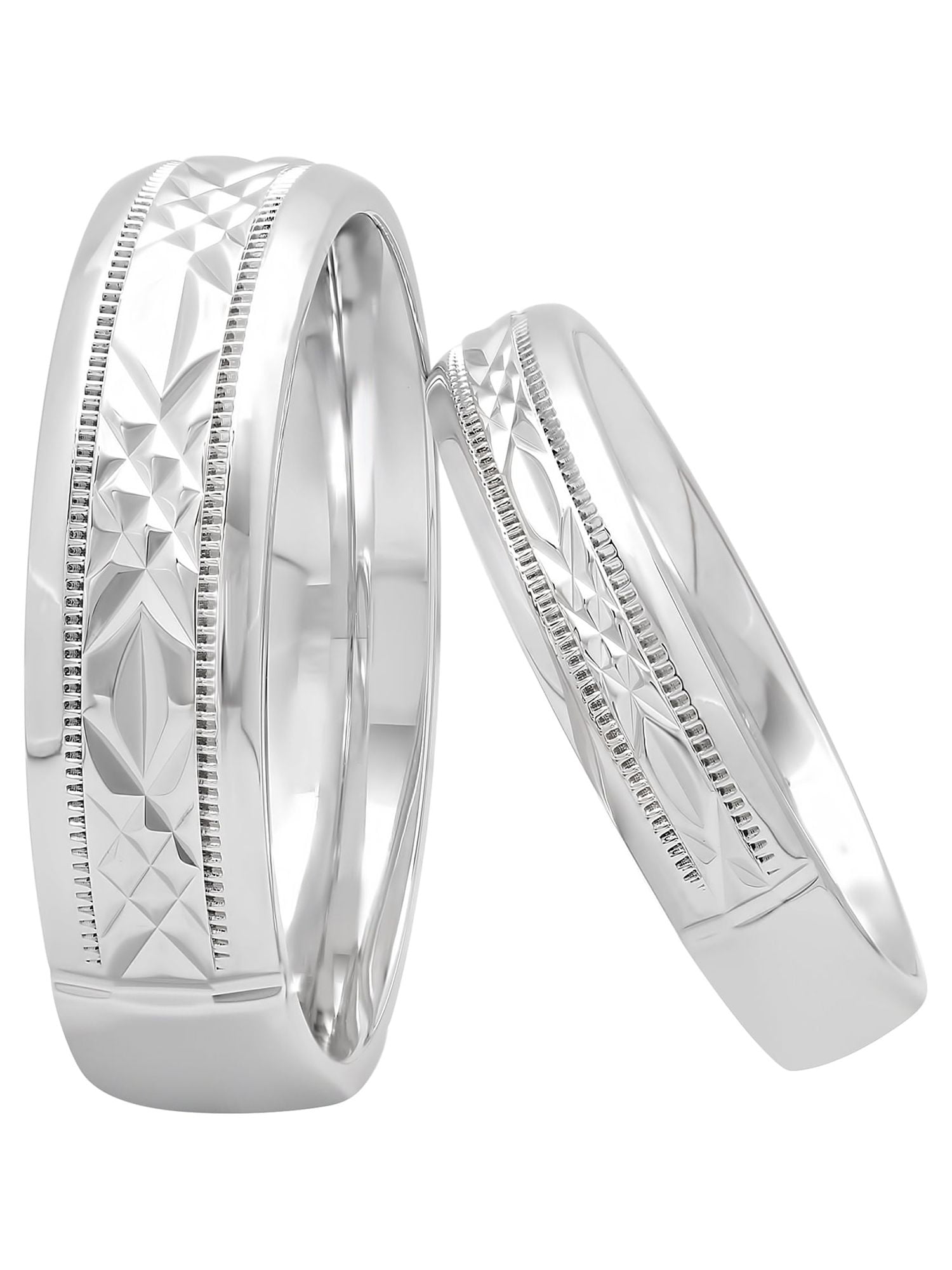 Brilliance Fine Jewelry His and Hers Sterling Silver Diamond Cut 