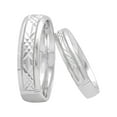 thumbnail image 1 of Brilliance Fine Jewelry His and Hers Sterling Silver Diamond Cut Matching Wedding Band Set, 1 of 4