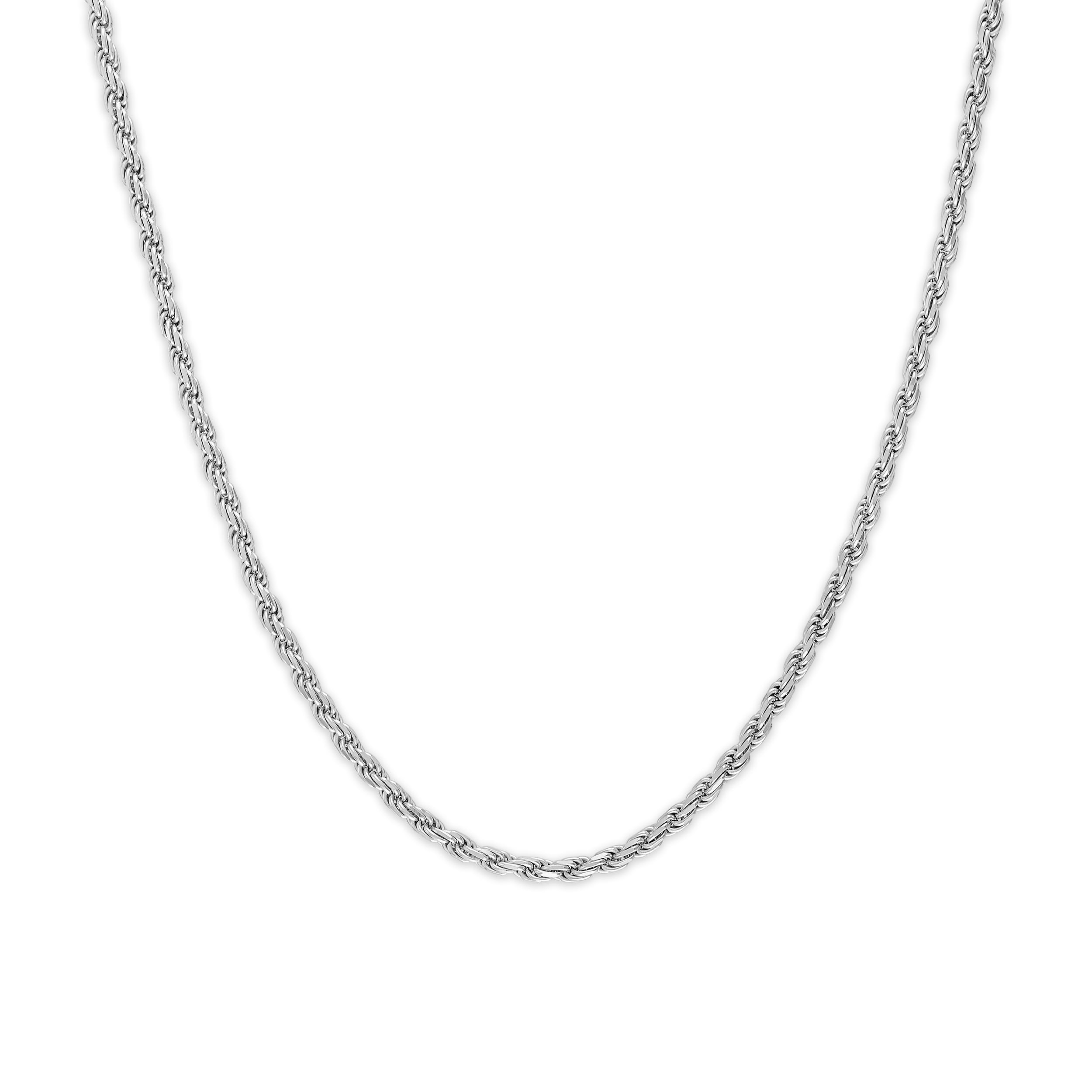 Brilliance Fine Jewelry Italian Sterling Silver 3.8mm Rope Chain Necklace, 22"