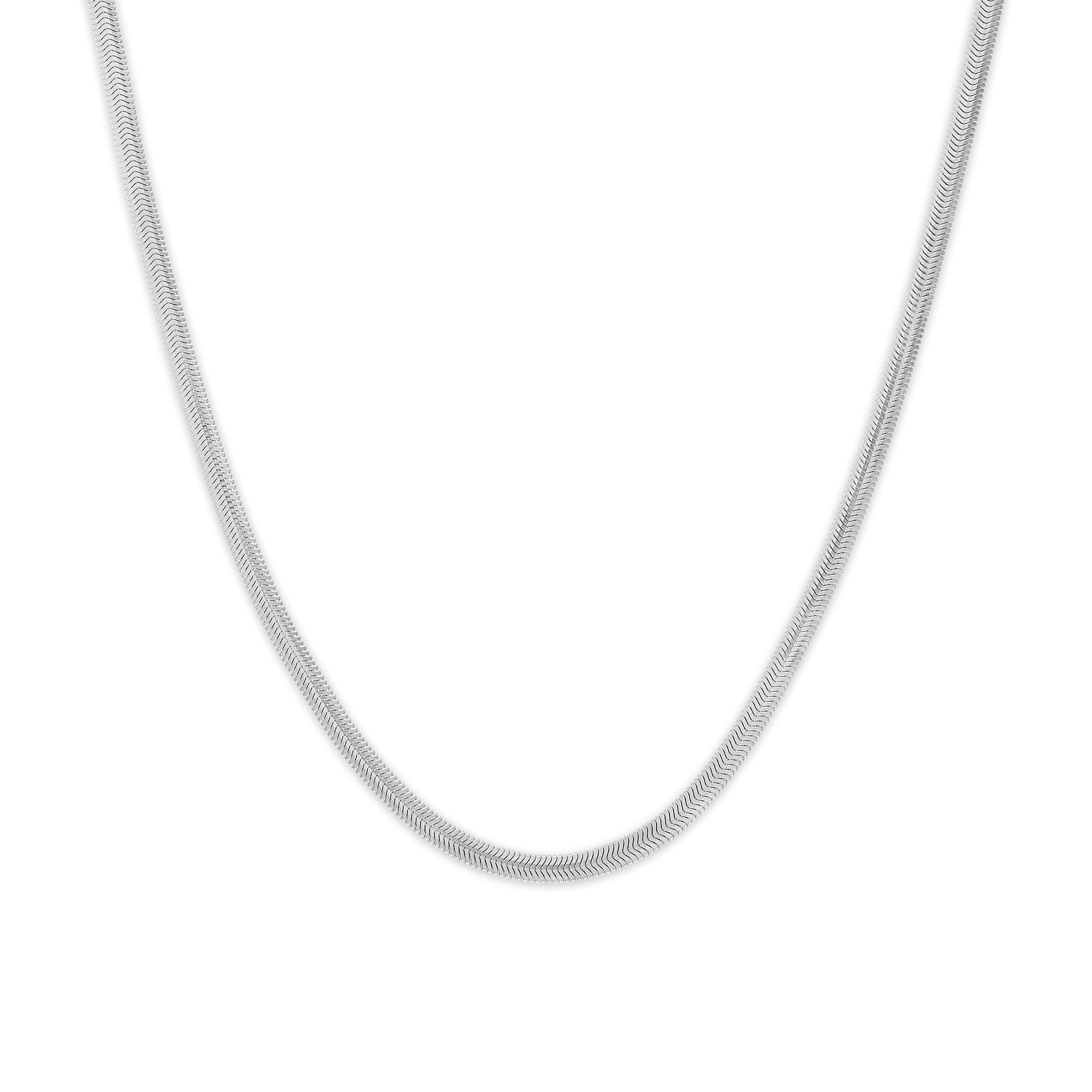 Brilliance Fine Jewelry Italian Sterling Silver 4.5mm Diamond-Cut Snake Chain Necklace, 20"