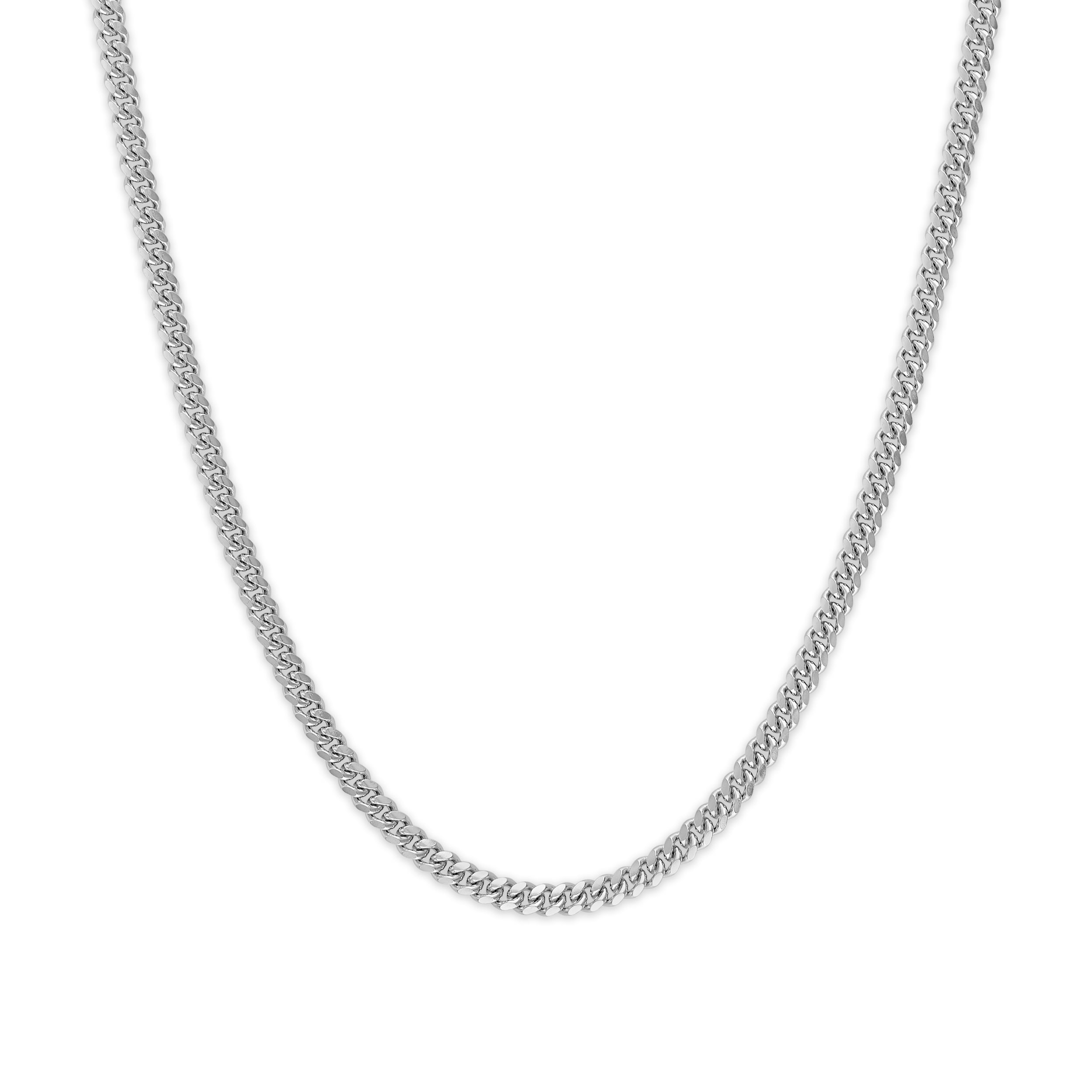 Brilliance Fine Jewelry Italian Sterling Silver 5mm High Polish Bombe Miami Cuban Chain Necklace, 22"