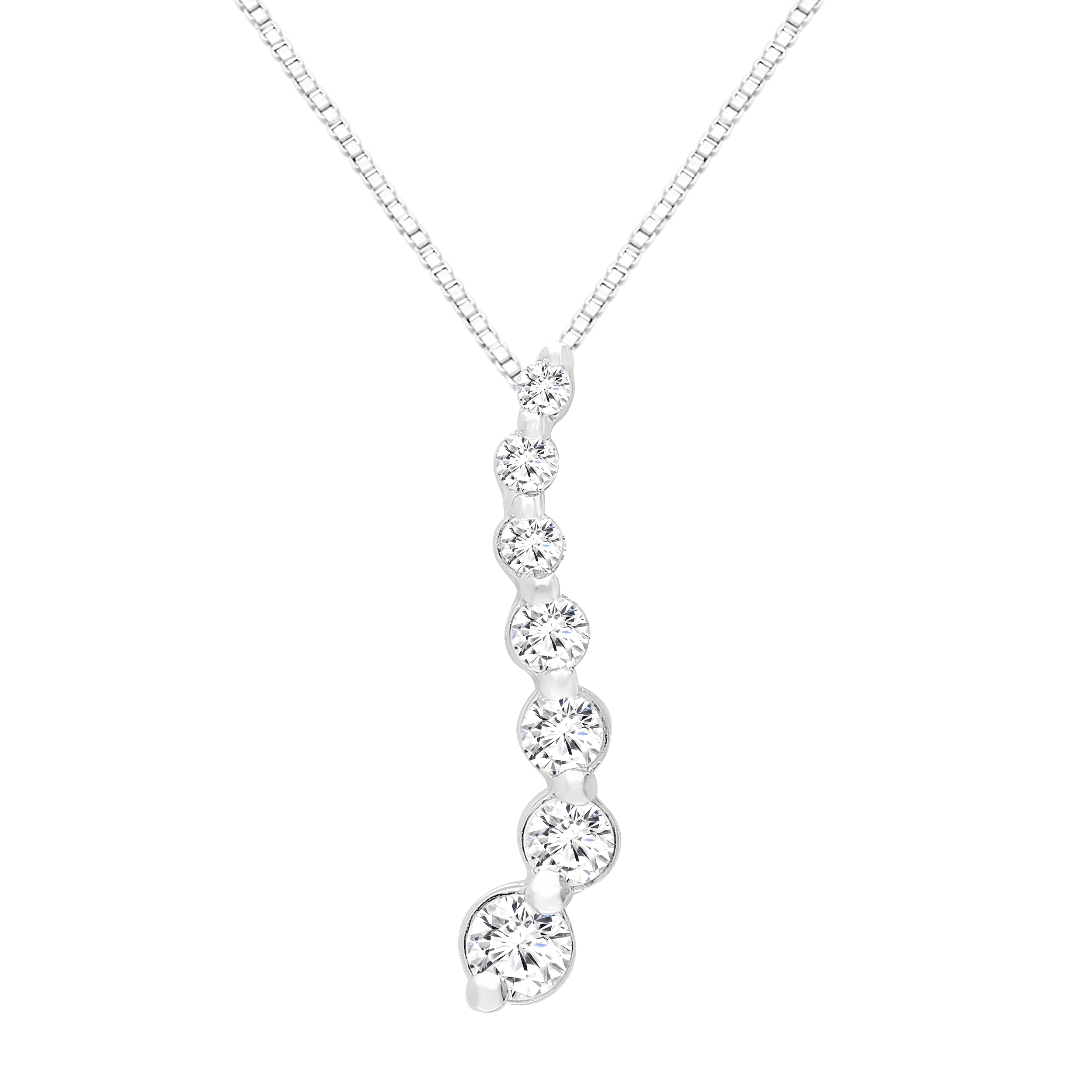 BRILLIANCE FINE JEWELRY Journey 1/4 Carat Lab Grown Diamond Pendant Necklace in Sterling Silver