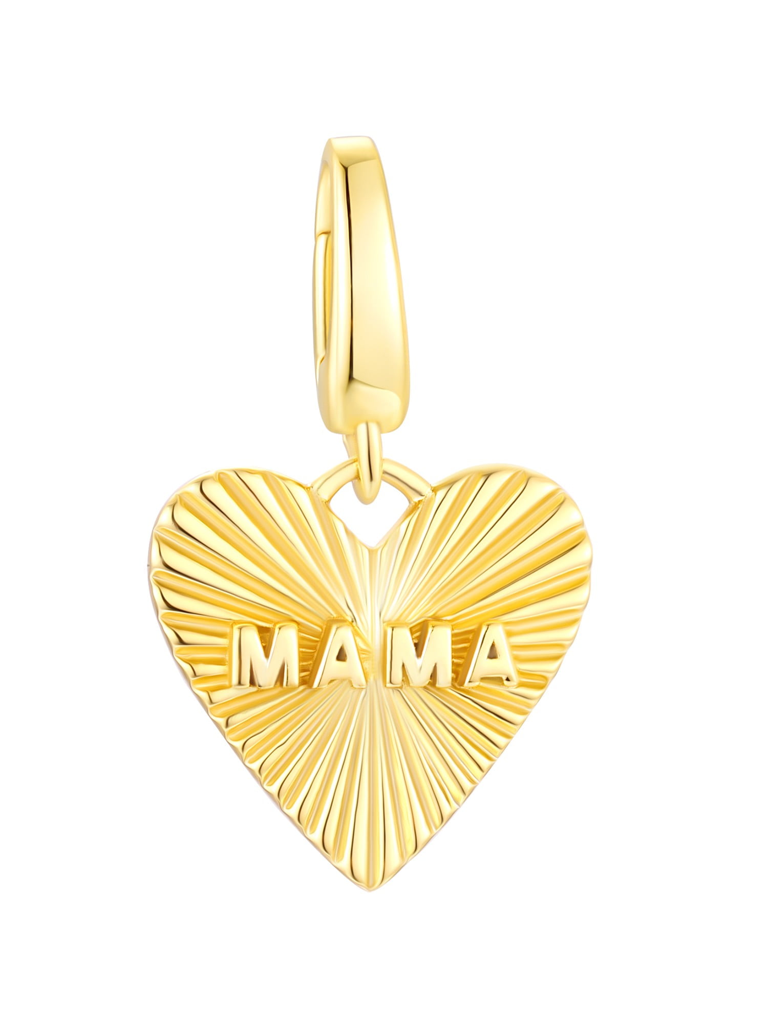 Brilliance Fine Jewelry Mama Heart Charm in 14KT Gold Plated Sterling Silver