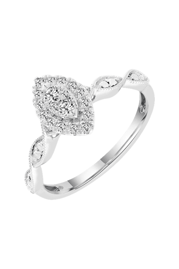 Marquise 1/4 Carat Lab Grown Diamond Bridal Ring in Sterling Silver