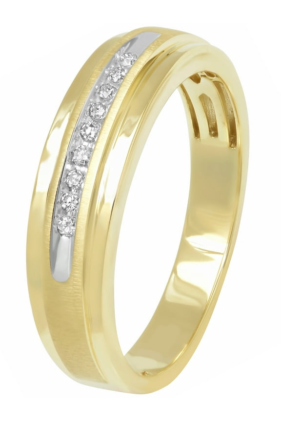 Men's 10K Yellow Gold Diamond Accent Gents Ring - Size 10