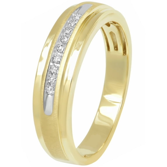 Brilliance Fine Jewelry Men's 10K Yellow Gold Diamond Accent Gents Ring - Size 10