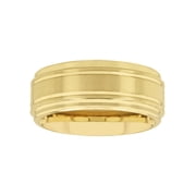 Men's Yellow-Tone Tungsten Grooved Step Edge 9MM Wedding Band by Brilliance Fine Jewelry - Men's Ring
