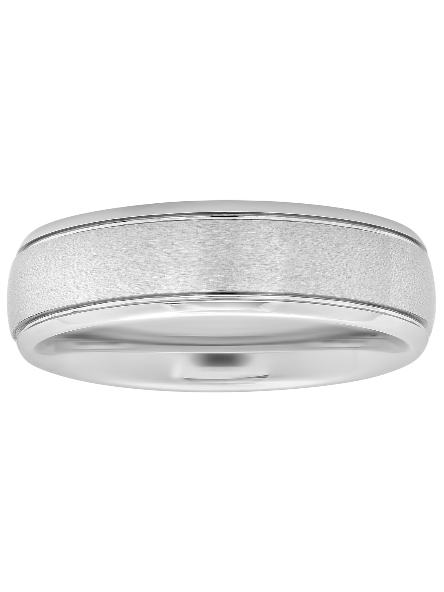 Brilliance Fine Jewelry Men's Tungsten 6MM Grooved Comfort Fit Wedding Band - Mens Ring