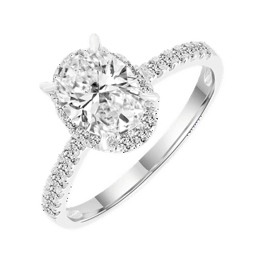 Brilliance Fine Jewelry Oval 1.5 Carat Lab Grown Diamond Engagement Ring in Sterling Silver