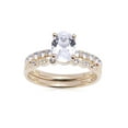 thumbnail image 1 of Brilliance Fine Jewelry Oval Created White Sapphire Bridal Set in 10K Yellow Gold, 1 of 4