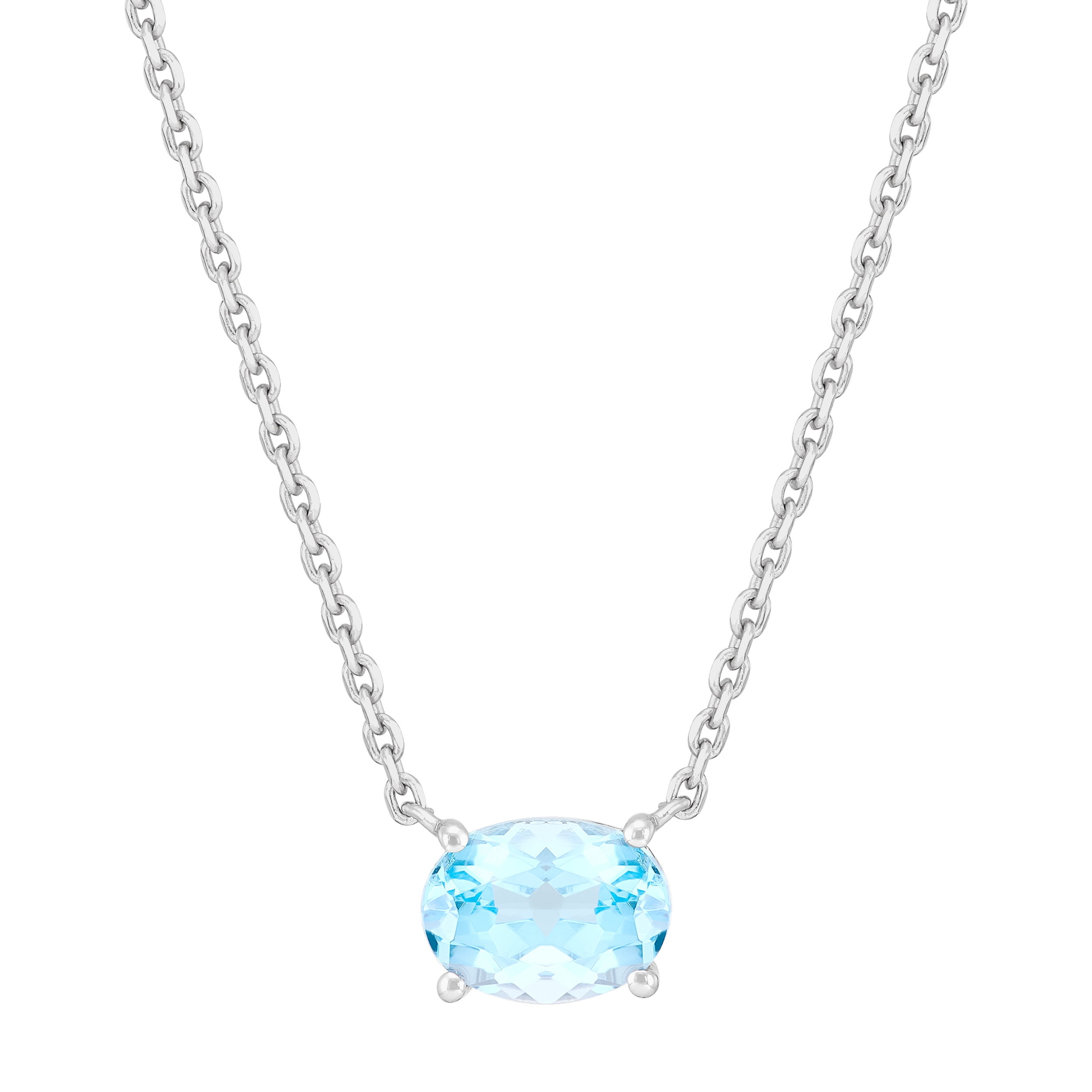 Brilliance Fine Jewelry Oval Simulated Aquamarine Necklace i