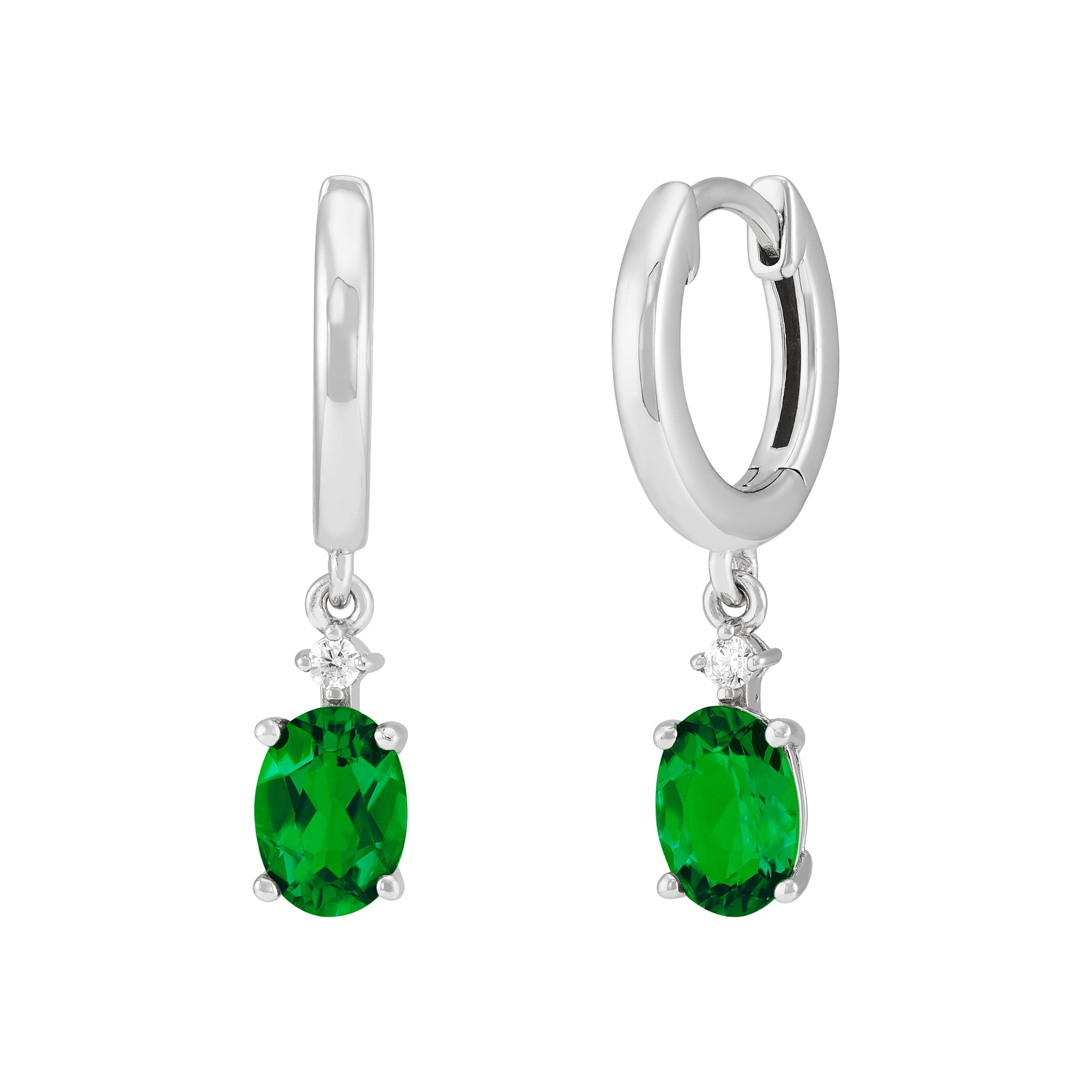 Brilliance Fine Jewelry Oval Simulated Emerald and White  display picture 1