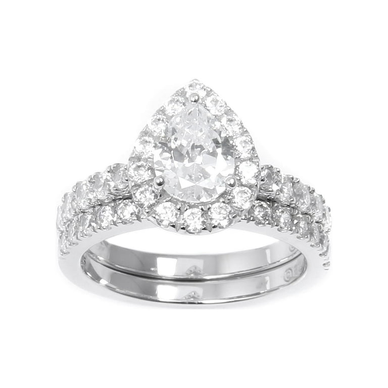 Sterling Silver & CZ Brilliant Embers Round Halo Ring Sterling Silver & CZ Brilliant Embers Round Halo Ring