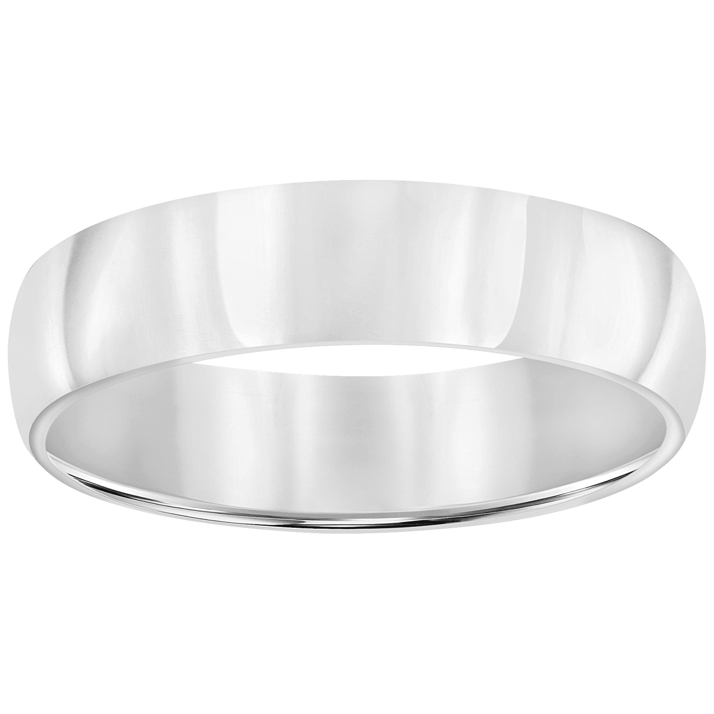 Brilliance Fine Jewelry Polished Sterling Silver 5mm Men's Comfort Fit Wedding Band, [Gift Box]