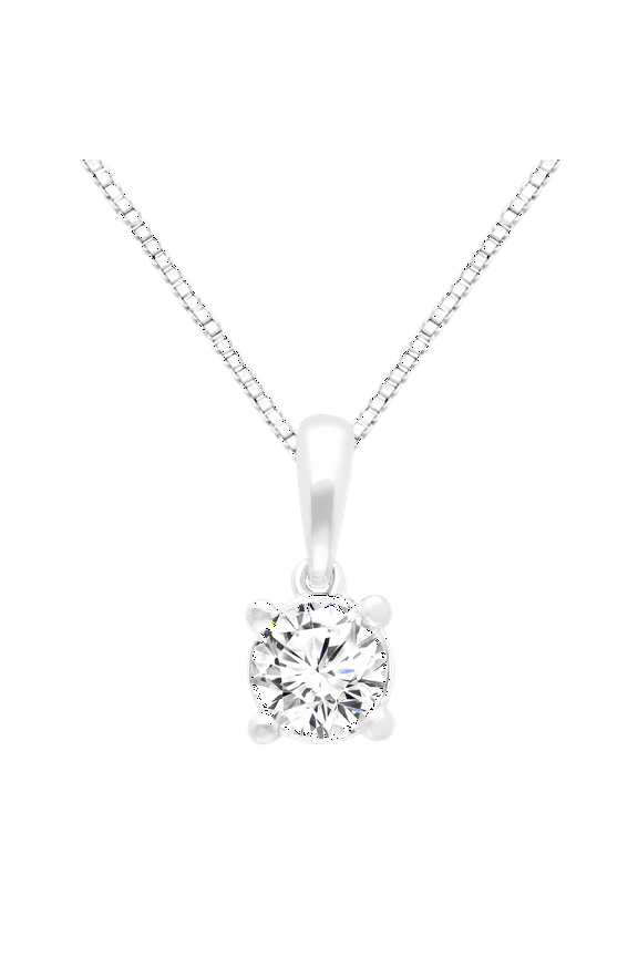 Round 1/2 Carat Lab Grown Diamond Solitaire Pendant Necklace in Sterling Silver