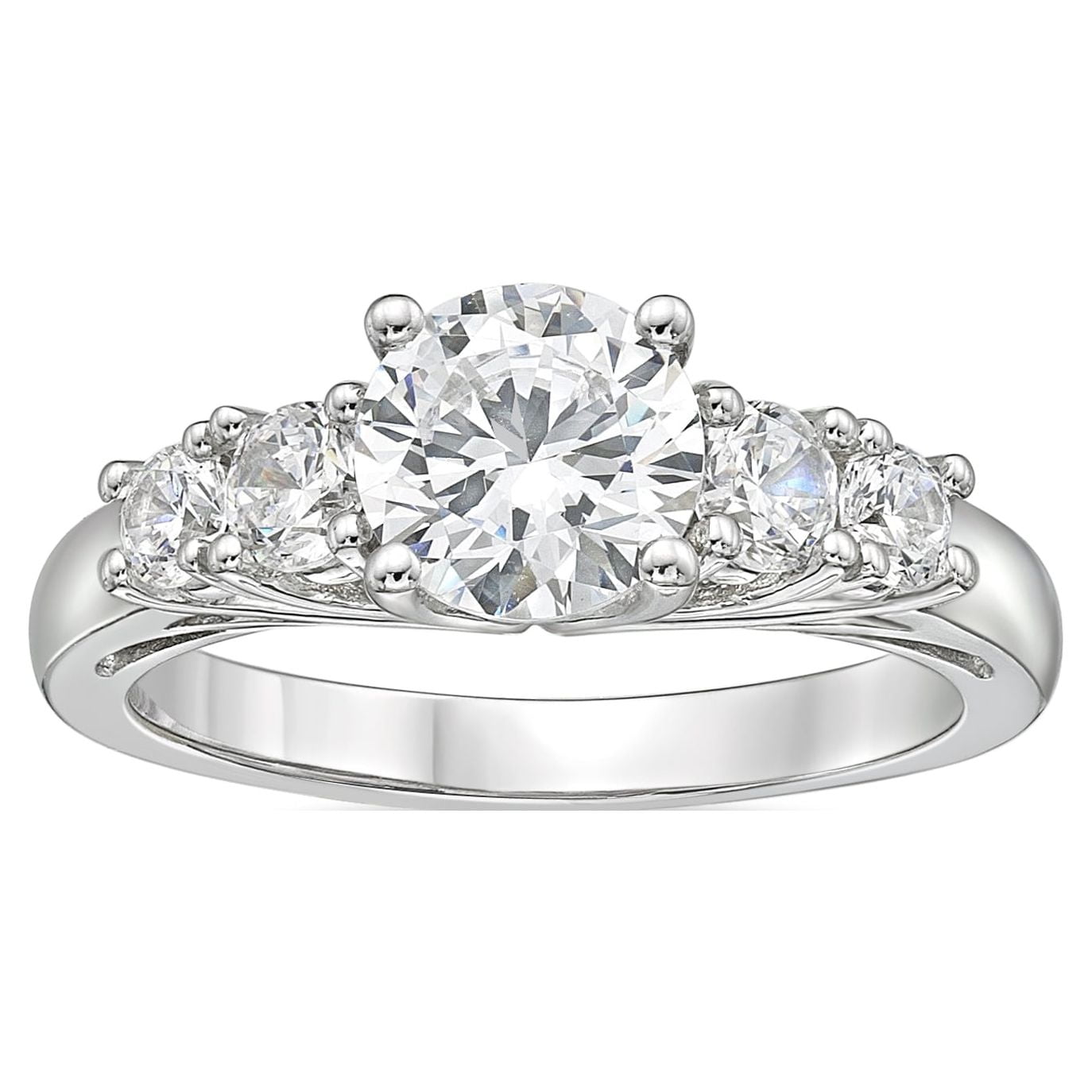Brilliance Fine Jewelry Round, Diamond Ring, Sterling Silver