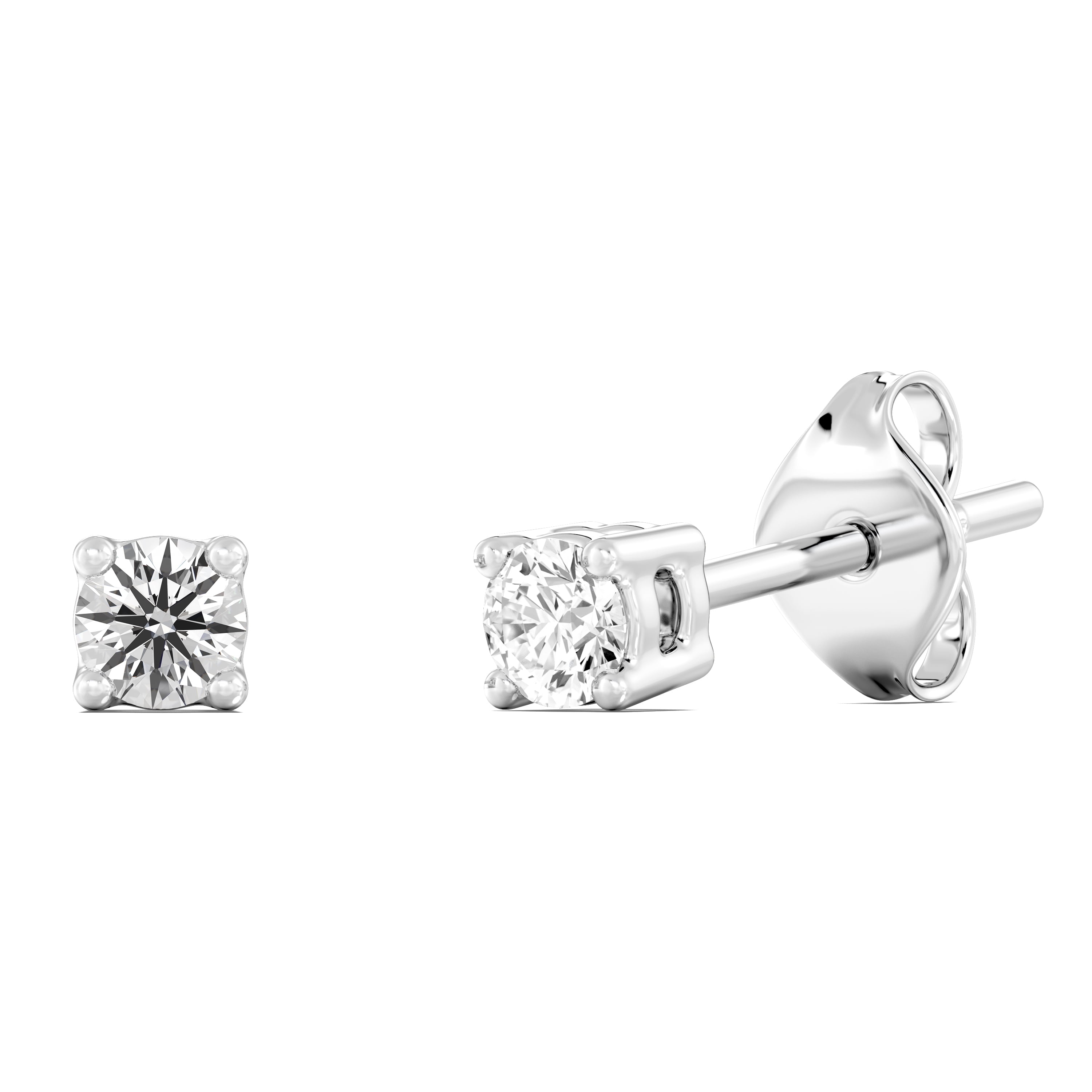 ★早期完売★Numbering★Round Brilliant 8 Stud Earring #3111 Brilliance Fine Jewelry Round Diamond Stud Earrings 1/8 ct