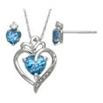 thumbnail image 1 of Brilliance Fine Jewelry Simulated Blue Topaz and Cubic Zirconia Set in Sterling Silver, 1 of 2
