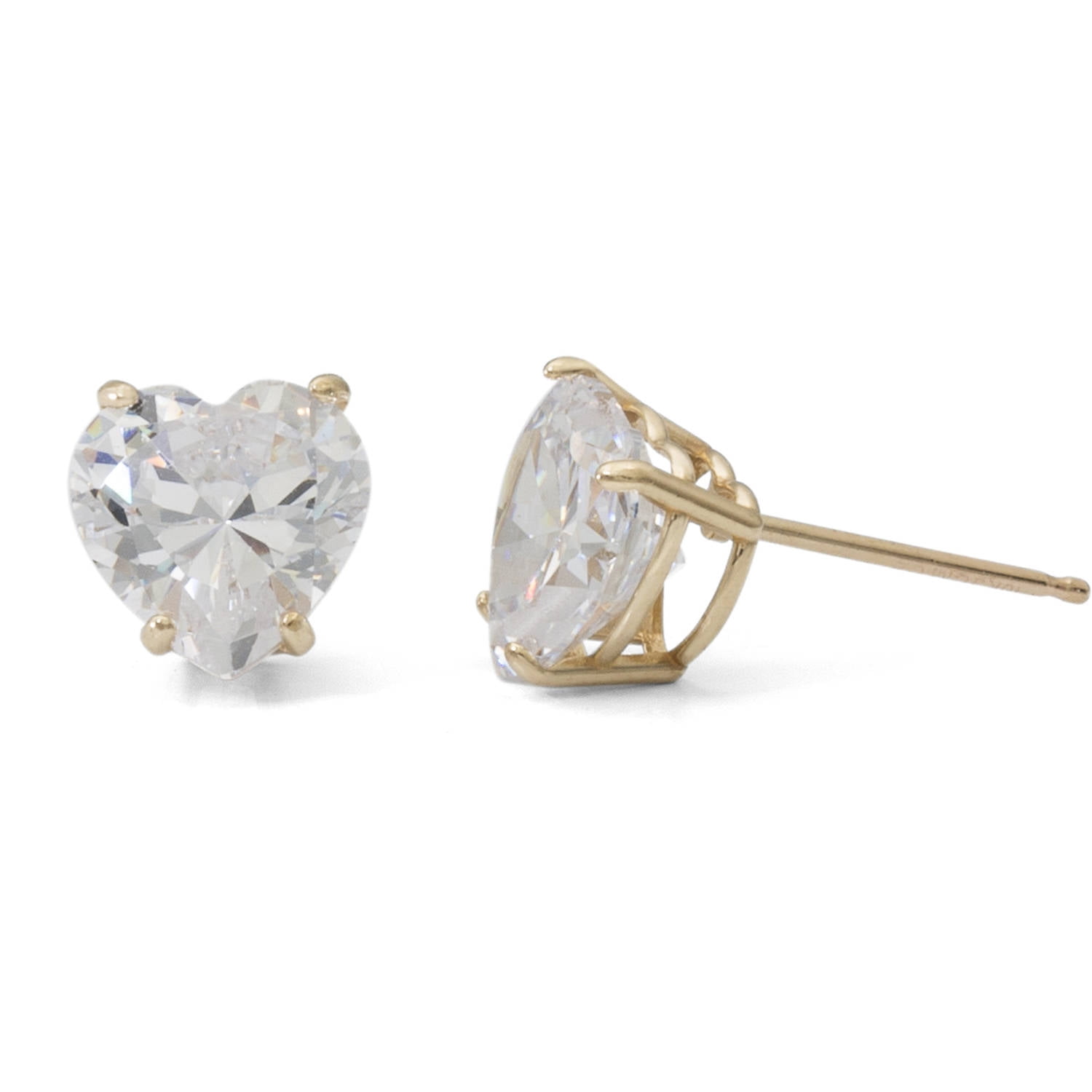 Brilliance Fine Jewelry Simulated Diamond 10kt Gold HeartShape Stud