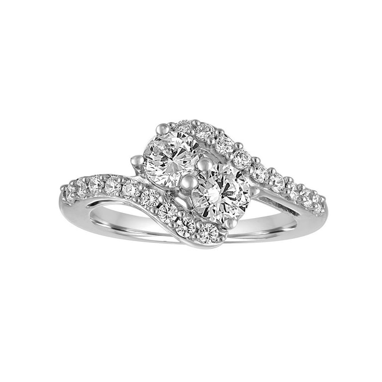 Brilliance Fine Jewelry Simulated Diamond Sterling Silver 2 Stone