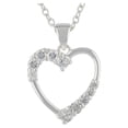 thumbnail image 1 of Brilliance Fine Jewelry Simulated Diamond Sterling Silver Heart Pendant, 1 of 5