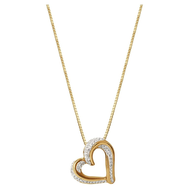 Brilliance Fine Jewelry Slide Heart Pendant Necklace, 18