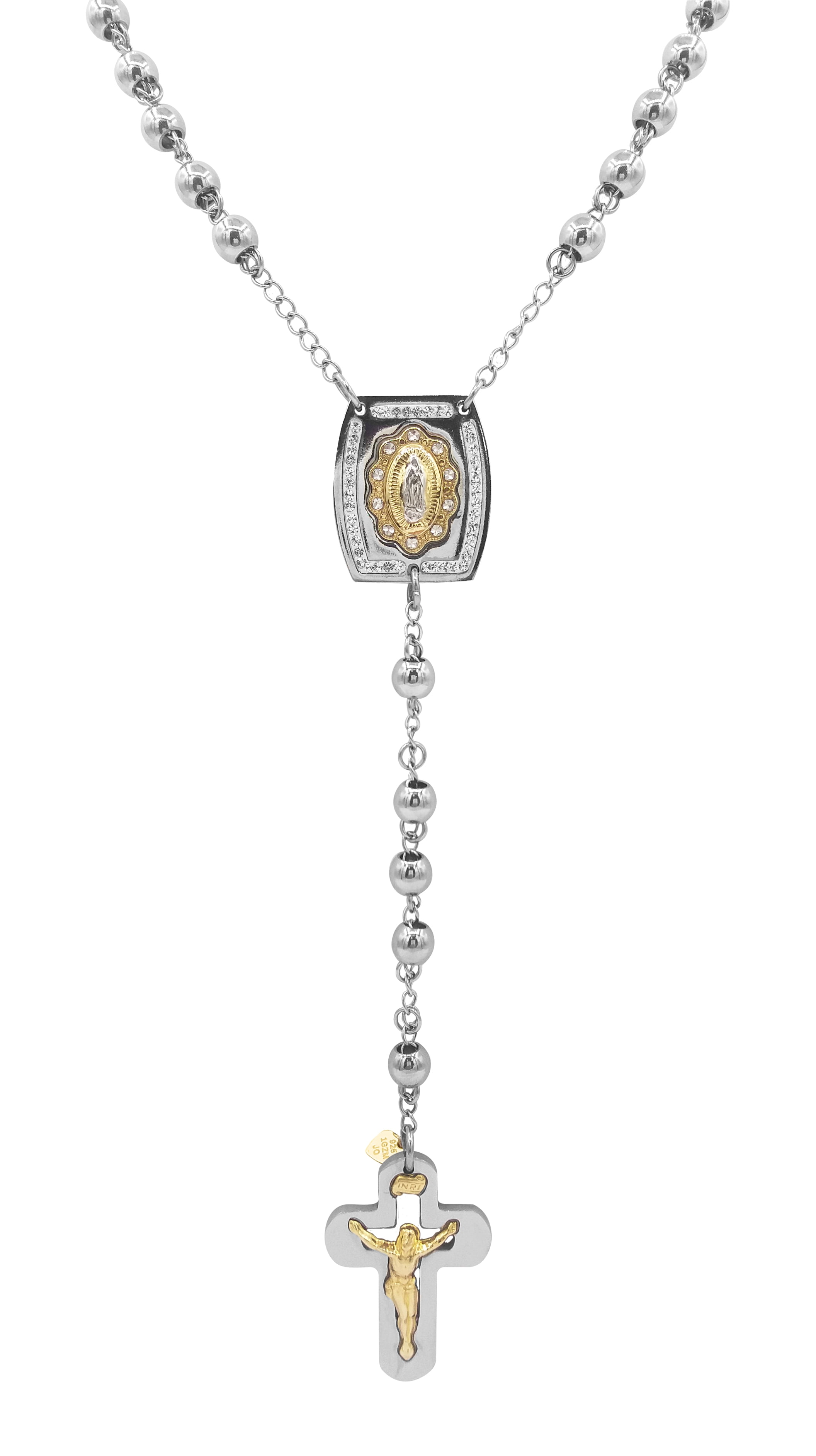 Stylish Mens Rosary Necklace with Crystal Medallion Kuwait Ubuy