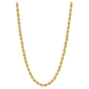 Brilliance Fine Jewelry Sterling Silver 1/20 10K Yellow Gold 3.30MM Hollow Rope Necklace, 18"