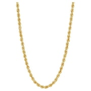 Brilliance Fine Jewelry Sterling Silver 1/20 10K Yellow Gold 3.30MM Rope Necklace, 24"