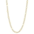 thumbnail image 1 of Brilliance Fine Jewelry Sterling Silver 1/20 10K Yellow Gold 3.40MM Hollow Figaro Necklace, 20", 1 of 5