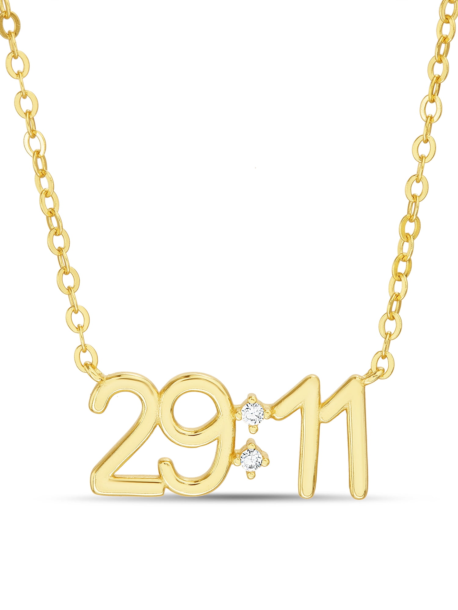 Brilliance Fine Jewelry Sterling Silver 14K Gold-Plated Bible Verse Jeremiah 29:11 16"+2" Necklace