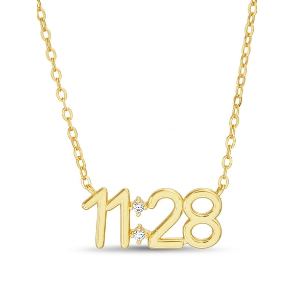 Brilliance Fine Jewelry Sterling Silver 14K Gold-Plated Bible Verse Matthew 11:28 16"+2" Necklace