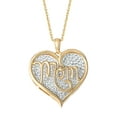 thumbnail image 1 of Brilliance Women's Sterling Silver Gold-Plated Crystal "Mom" Pendant with 18" Chain, 1 of 5