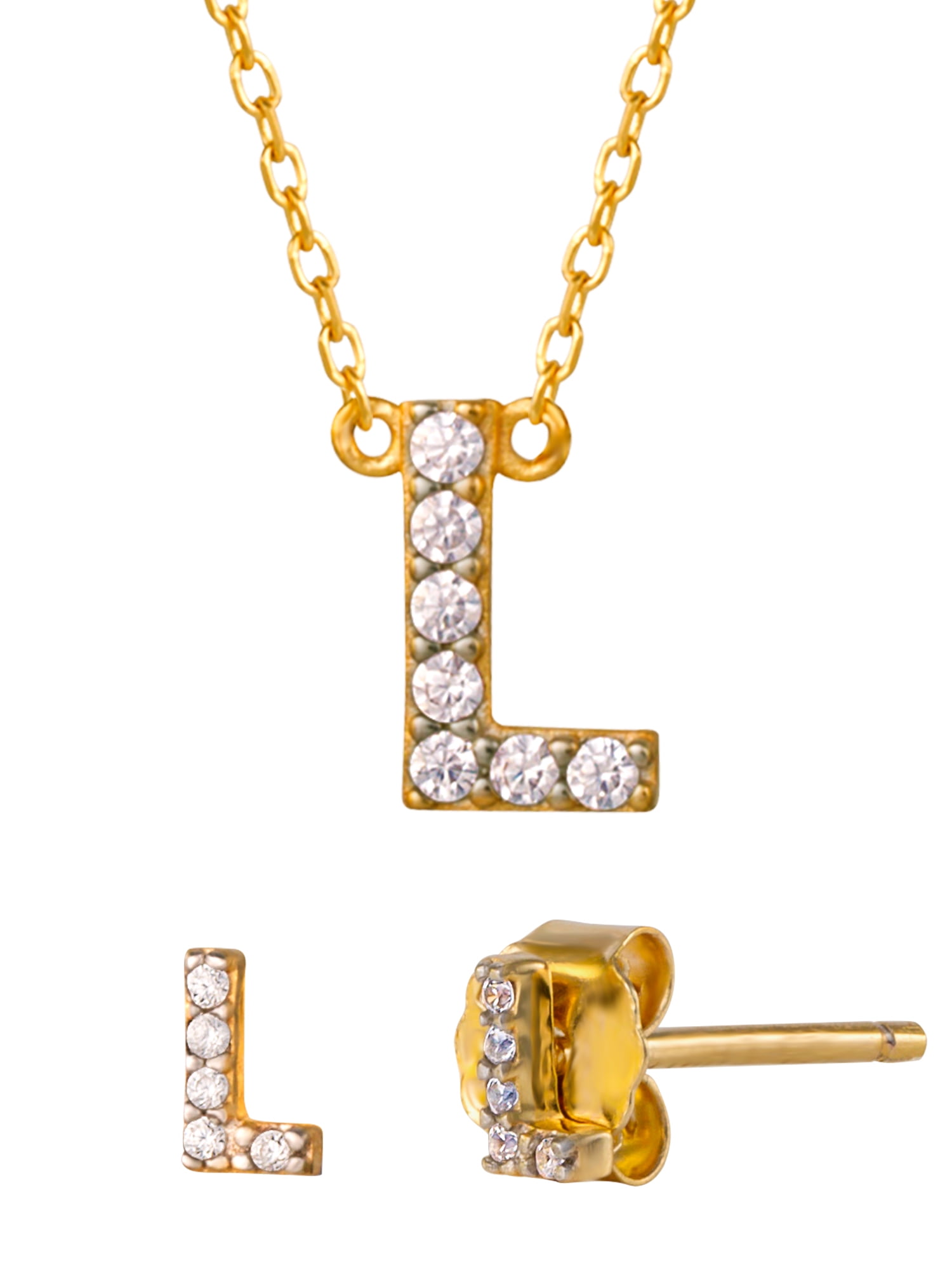Brilliance Fine Jewelry Sterling Silver 14kt Gold Plated Cubic