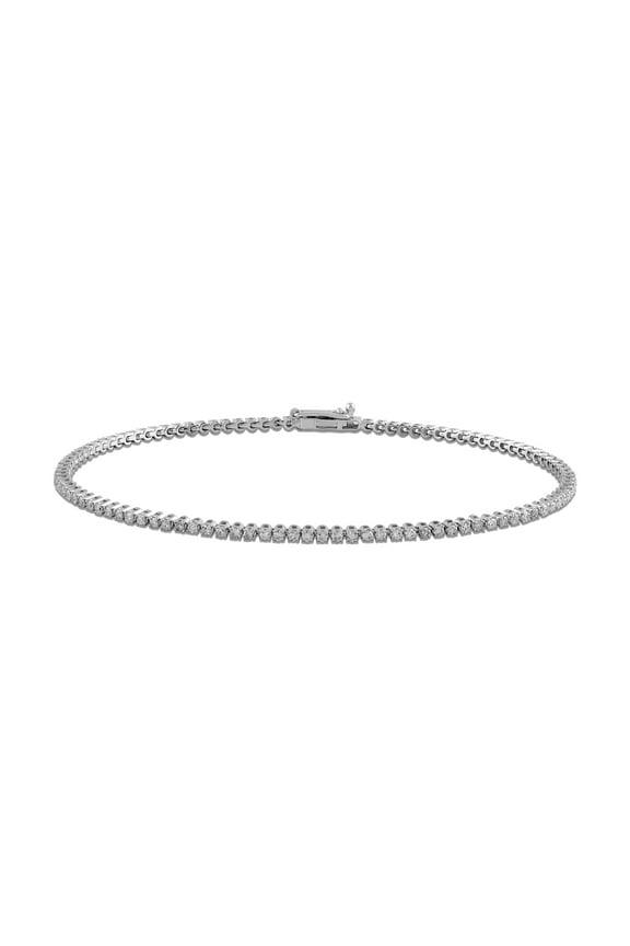 Sterling Silver 1ct Lab Grown Diamond Tennis Bracelet