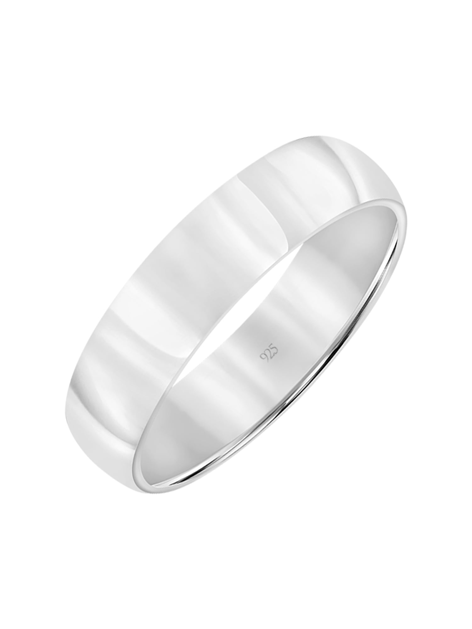 Brilliance Fine Jewelry Sterling Silver 5mm Men's Comfort Fit Polished Wedding Band