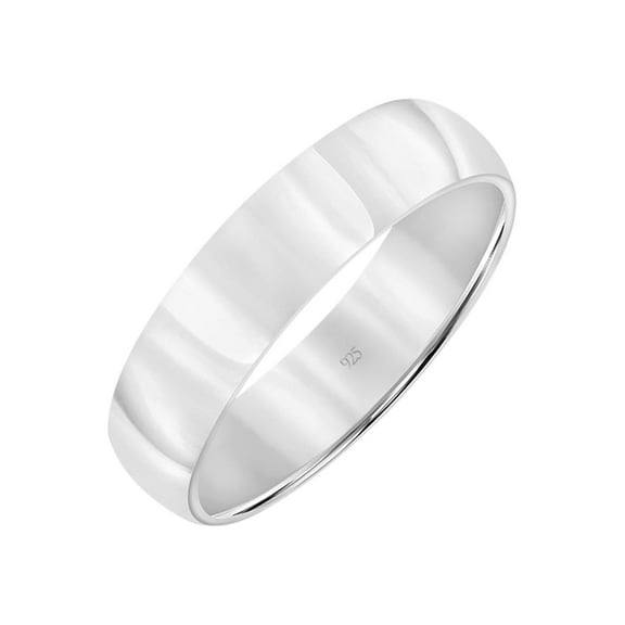 Brilliance Fine Jewelry Sterling Silver 5mm Men's Comfort Fit Polished Wedding Band