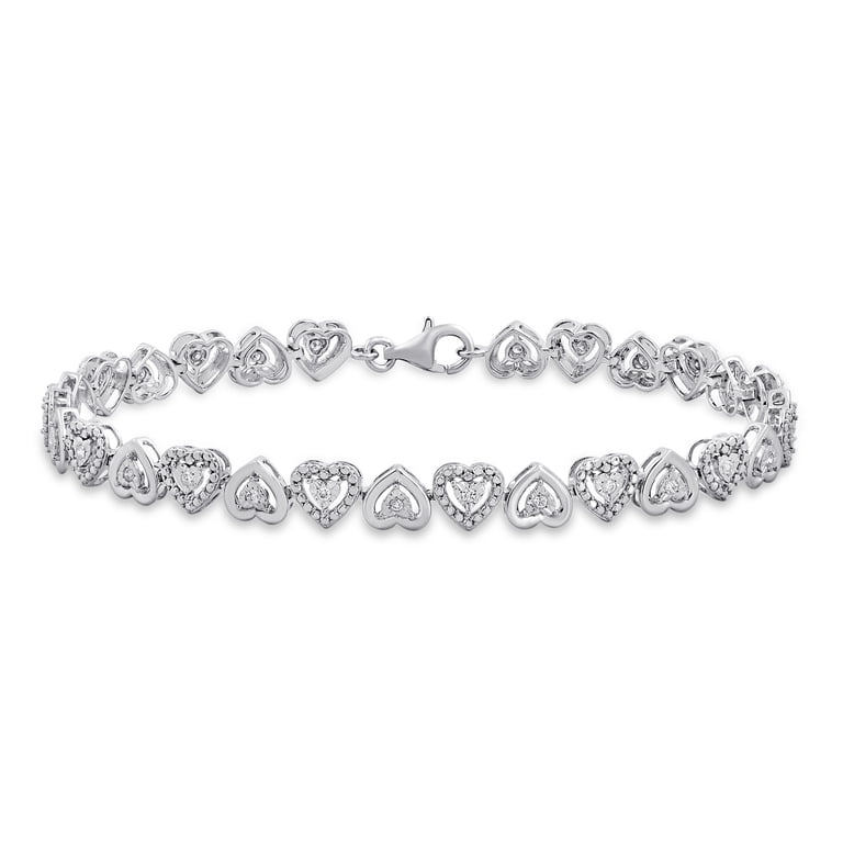 Brilliance Fine Jewelry Sterling Silver 7.5 inch Bracelet, 1/4 Ct
