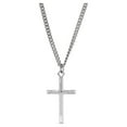 thumbnail image 1 of Brilliance Fine Jewelry Sterling Silver Cross on Stainless Steel Necklace, 24", 1 of 4