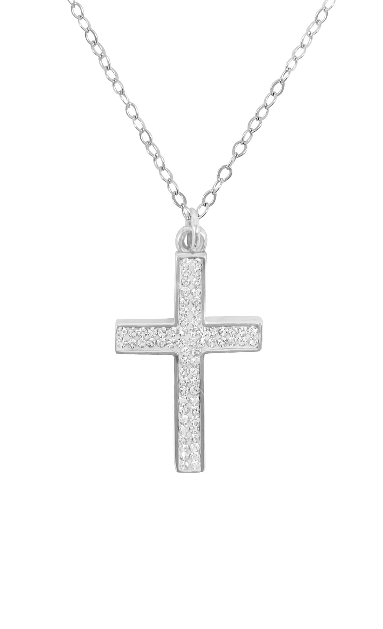 Lalique Amoureuse Passion Opalescent Crystal Cross Pendant