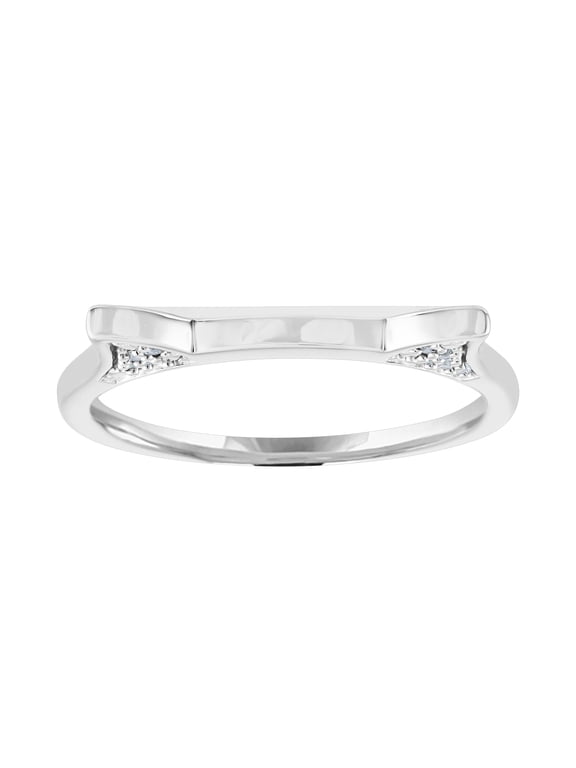 Brilliance Fine Jewelry Sterling Silver Diamond Accent Stackable Cat Ring