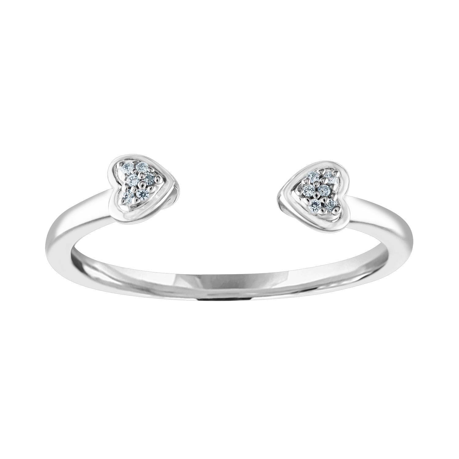 Brilliance Fine Jewelry Sterling Silver Diamond Accent Stackable Heart Ring