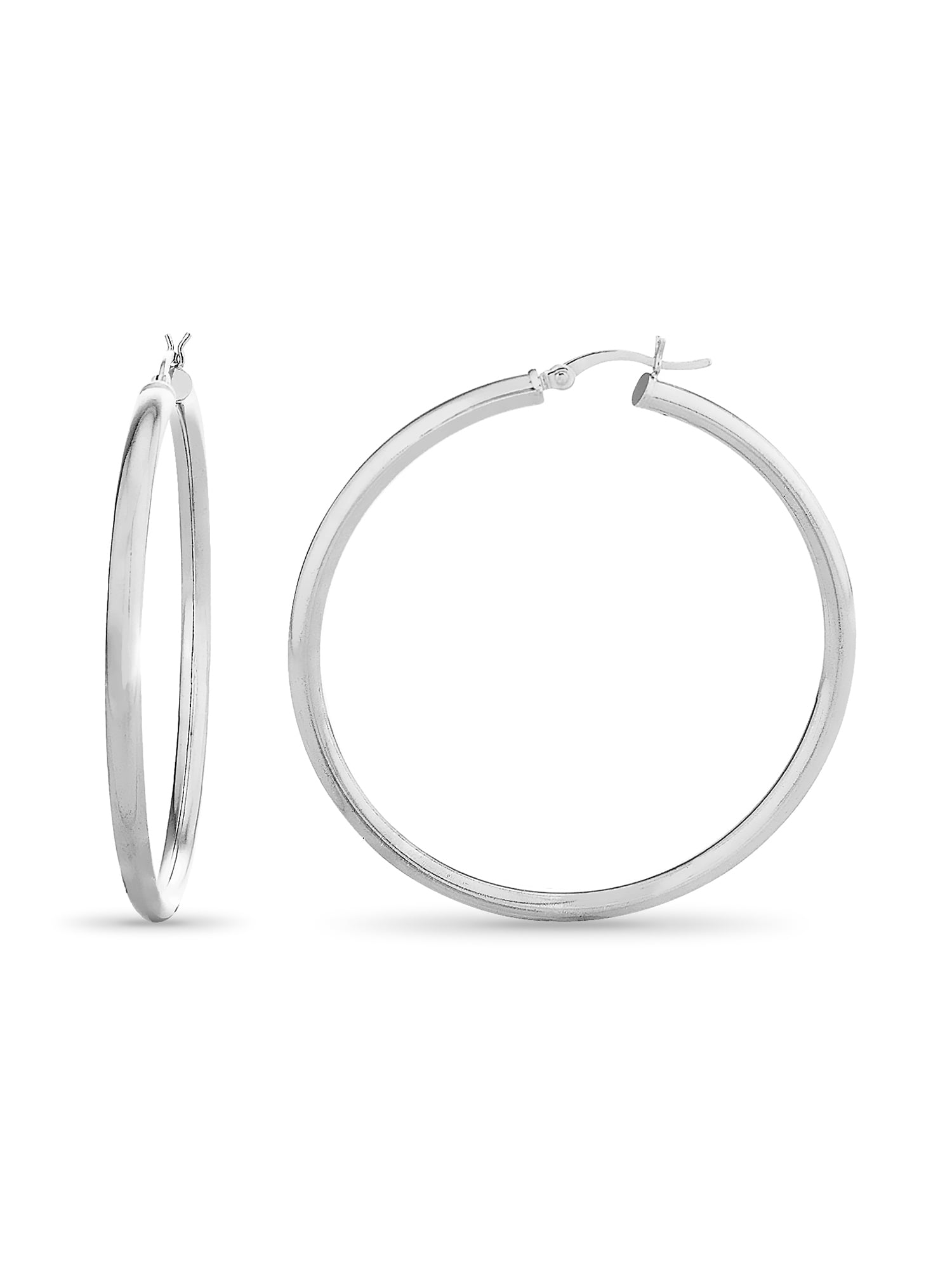 Brilliance Fine Jewelry Sterling Silver Polished Round Tubing Hoop